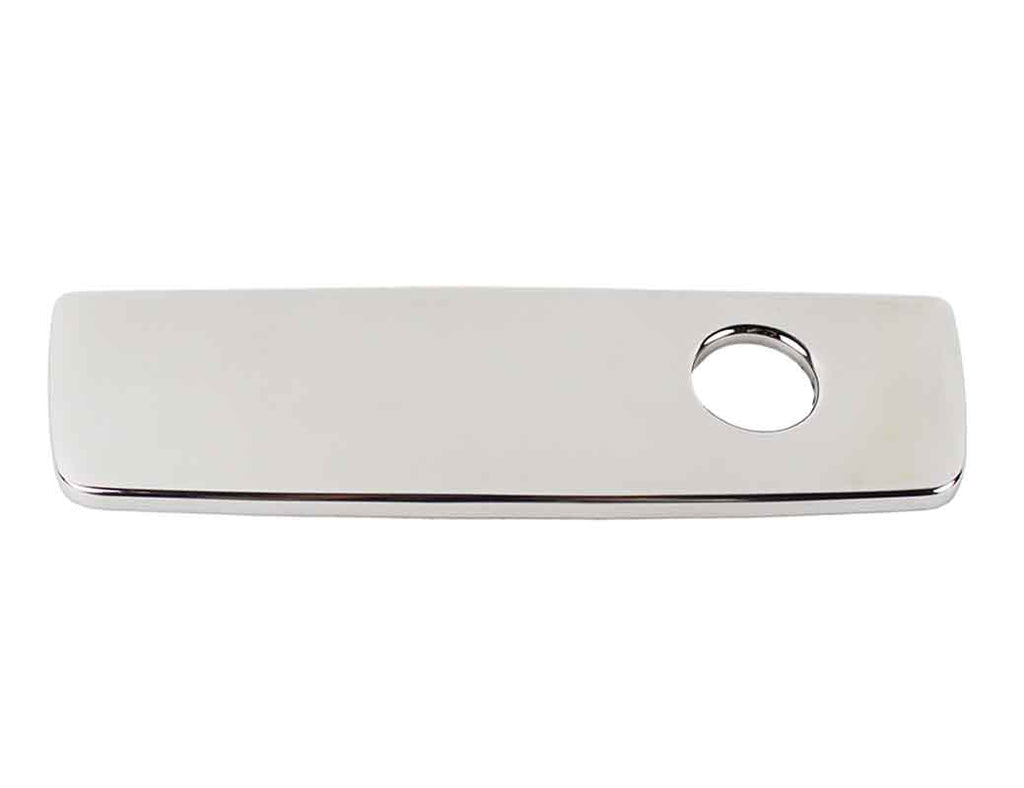 Kentrol T-304 stainless-steel glove box door handle cover for Jeep JK, showcasing the polished stainless-steel