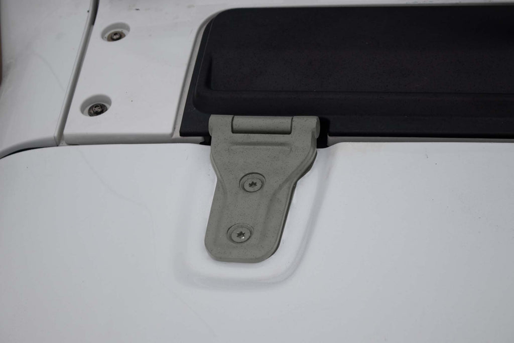 Installed Zoomed In 2 - Kentrol Hood Hinge Set for 2018-2027 Jeep Wrangler JL & Gladiator JT 40737