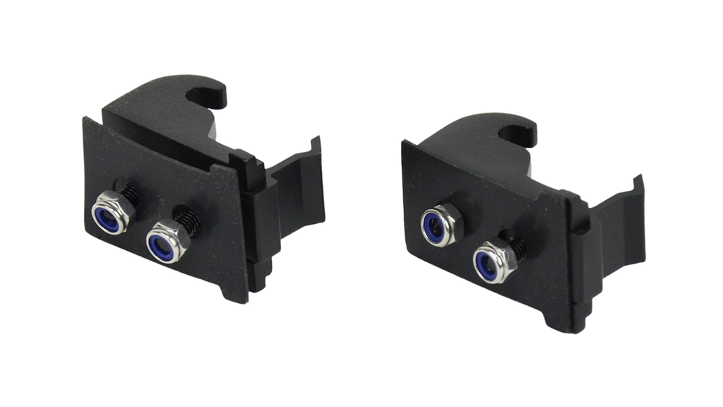 Opposing side view of the catches, included in the Kentrol Hood Catch Kit for 2007-2018 Jeep Wrangler 80704