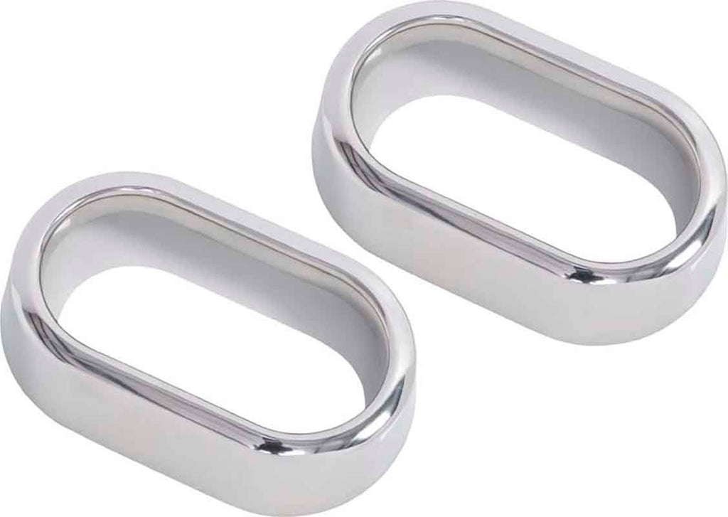 Kentrol T-304 stainless-steel interior door handle bezels bezel for Jeep JK, showcasing the polished stainless-steel