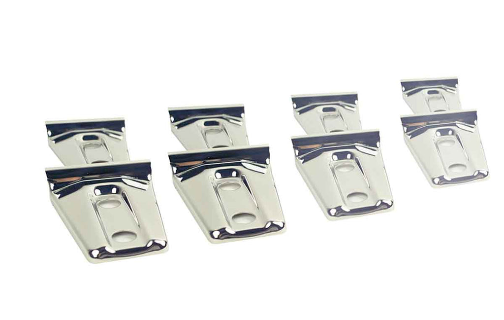 Kentrol T-304 stainless-steel door hinge overlay for Jeep Wrangler JK, showcasing the polished stainless-steel 