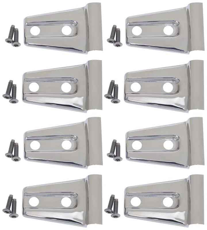 Kentrol T-304 stainless-steel door hinge overlay for Jeep Wrangler JK, showcasing the polished stainless-steel 