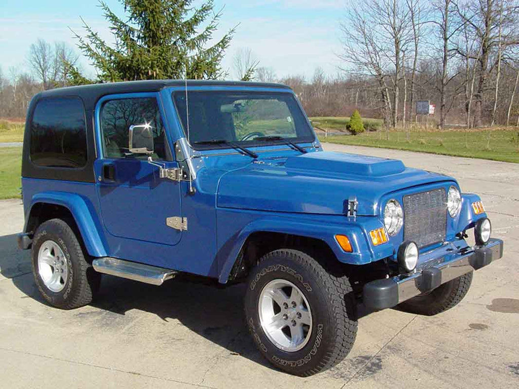 Side view of Kentrol 54in. Front Bumper for 1997-2006 Jeep Wrangler 30486 installed to the vehicle