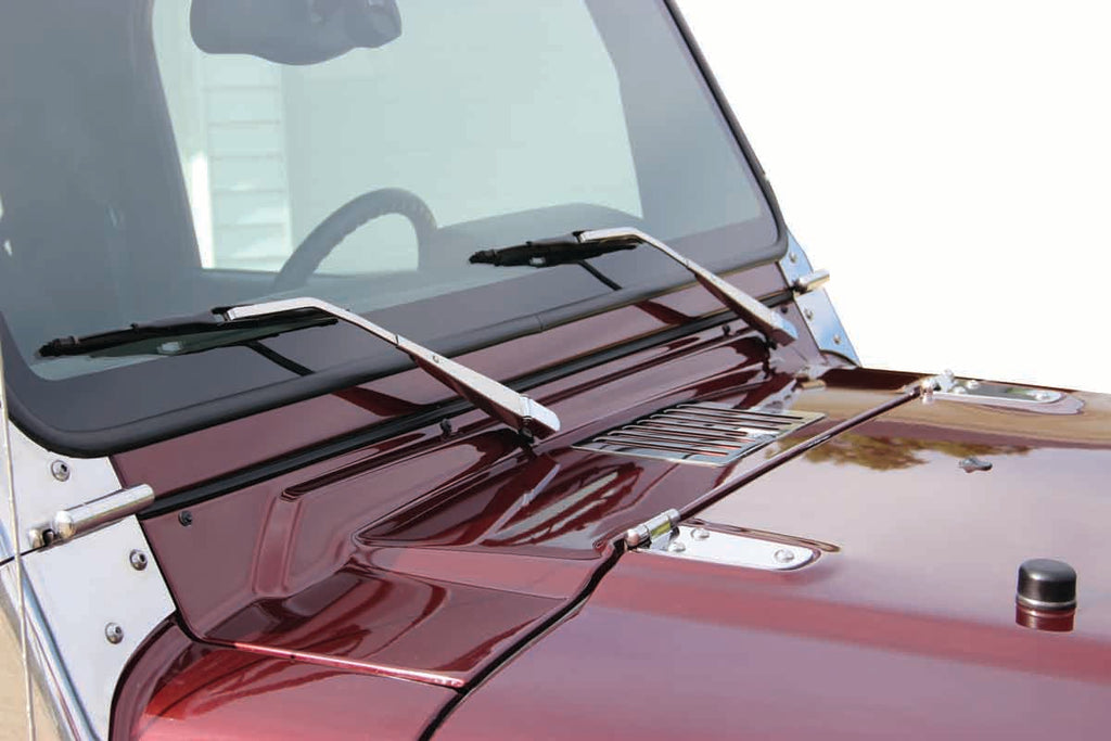 Side view of Kentrol Hood Vent for 1997-2006 Jeep Wrangler 30500 installed to the hood
