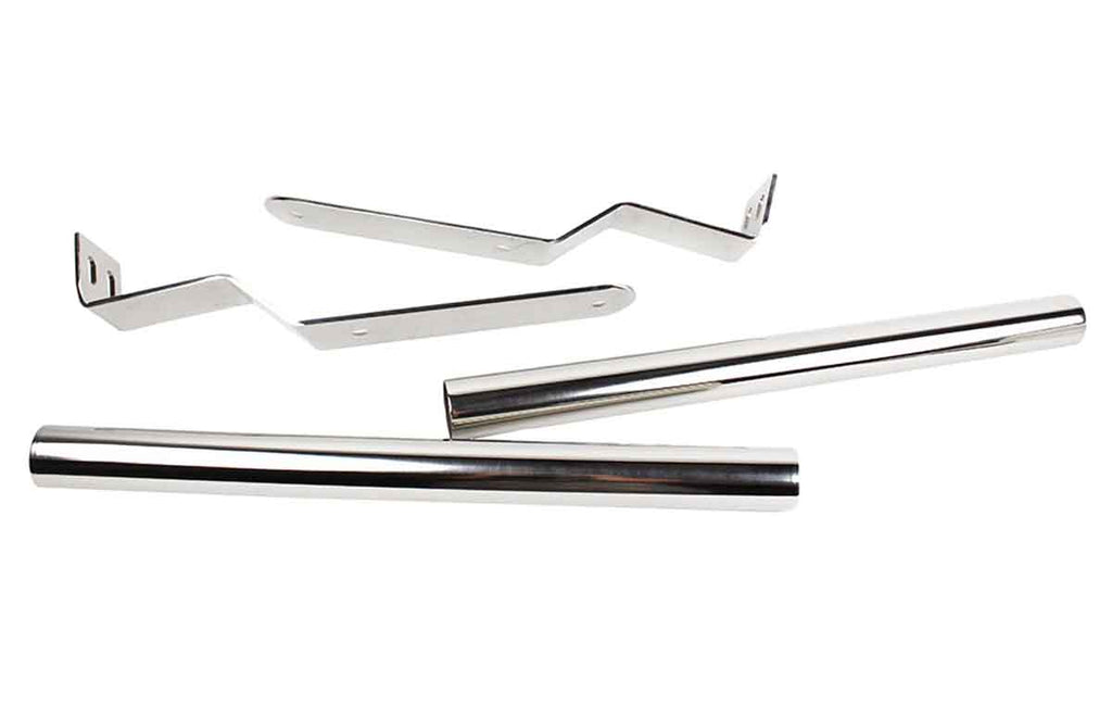 Side view of Kentrol Grill Guard for 1987-2006 Jeep Wrangler 30515, disassembled