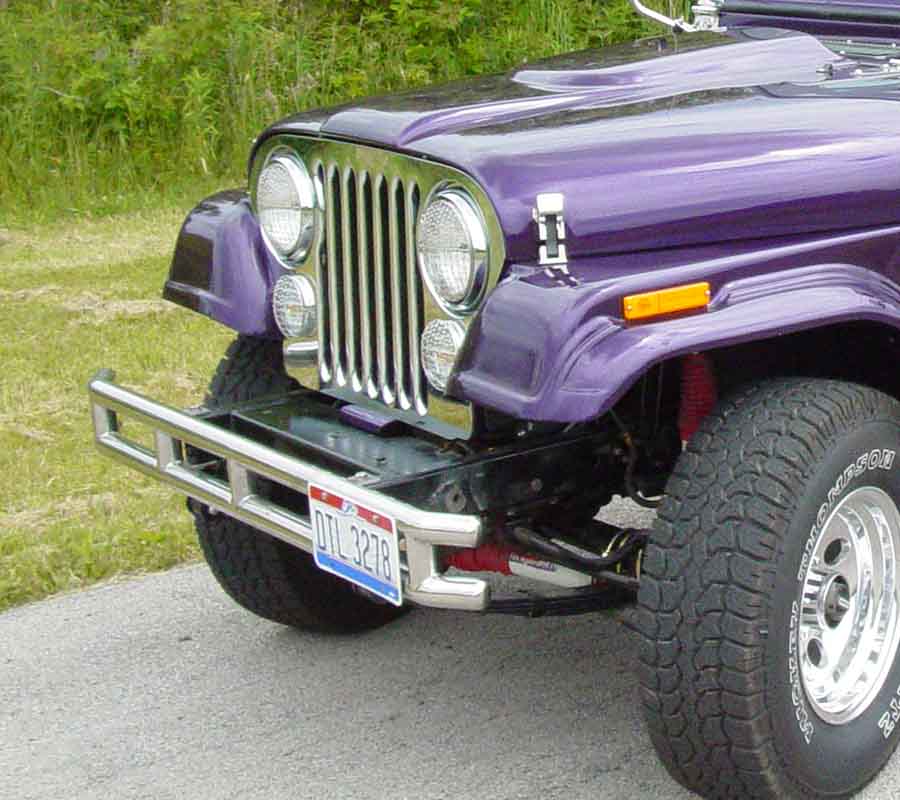 Opposing side view of the Kentrol Headlight Bezels for 1972-1986 Jeep CJ 30537 installed to the vehicle