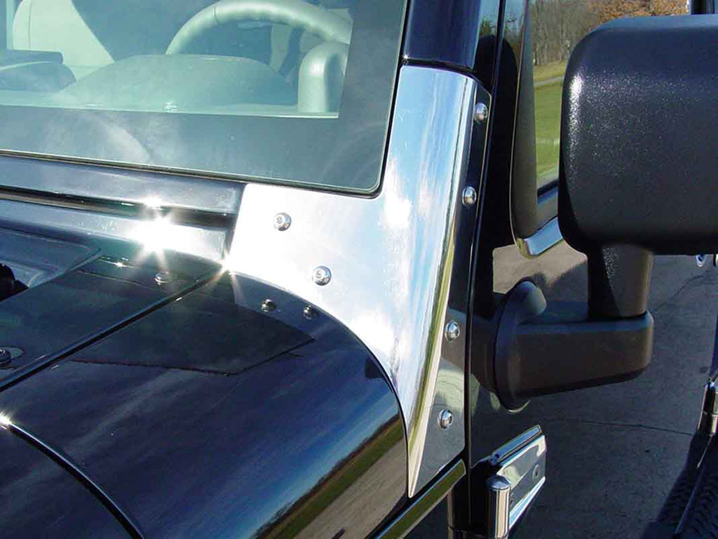 Kentrol Windshield Supports for 2017-2018 Jeep Wrangler 30574 installed to the vehicle