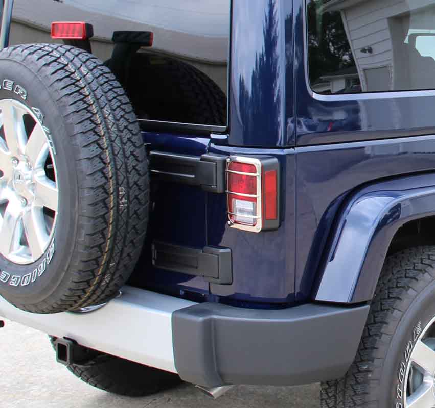 Side view of Kentrol Taillight Guard for 2007-2018 Jeep Wrangler 30582 installed to the vehicle