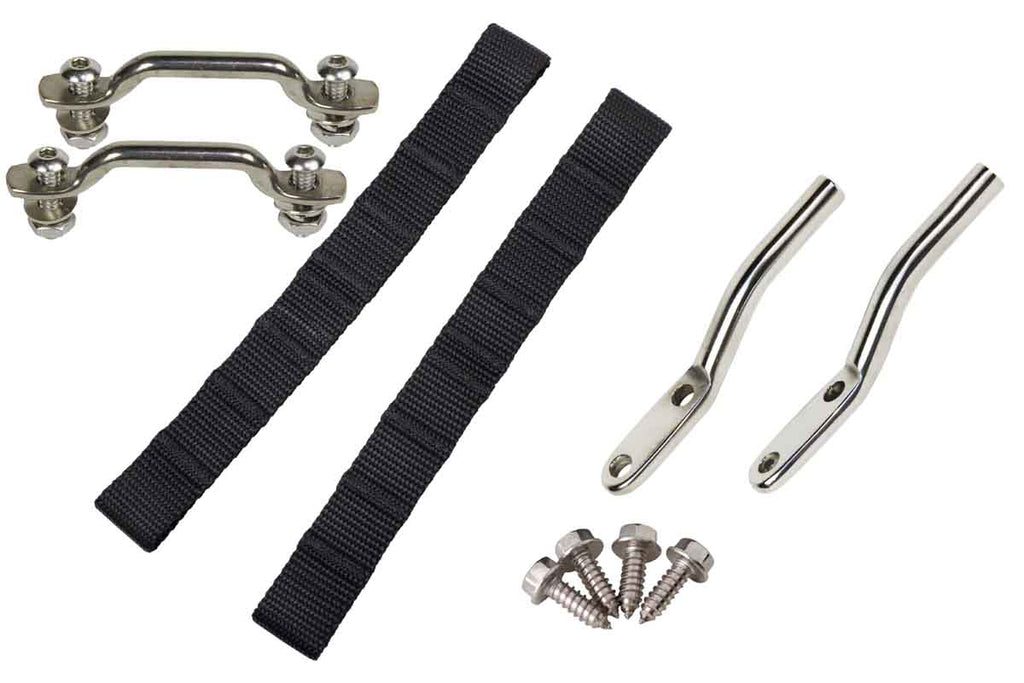 Polished Stainless Door Strap Kit - CJ/YJ Fits CJ & YJ Wranglers - 1976-1995