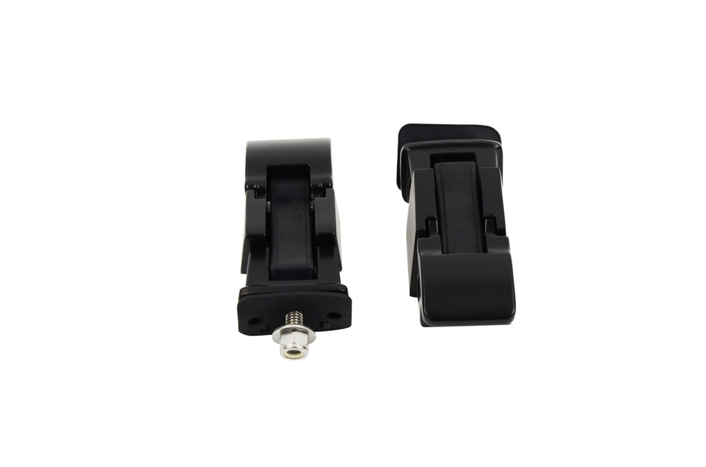 Opposing side views of the Kentrol Hood Catches for 1997-2006 Jeep Wrangler 50489