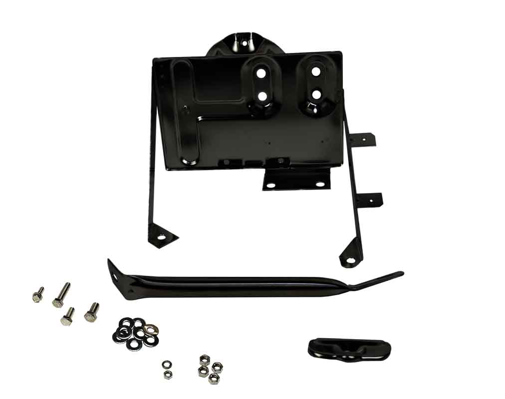 Battery Tray w/ Support Arm Fits CJ - 1976-86 - Black Powder Coated Stainless