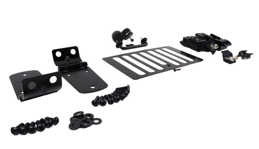 Side view of Kentrol Hood Kit for 1998-2006 Jeep Wrangler 50504 with included hardware