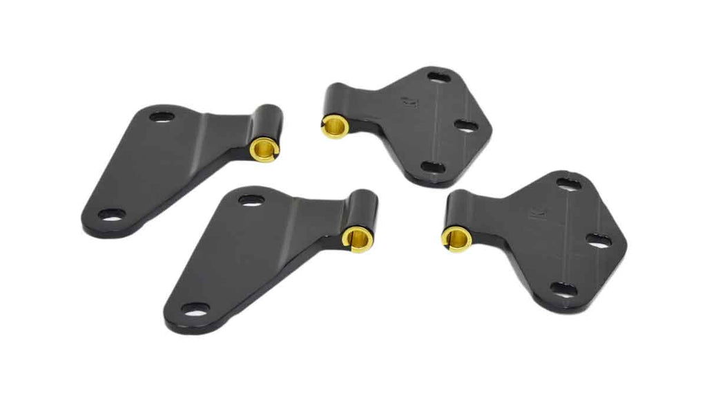 Kentrol T-304 stainless steel hinges for Jeep Wrangler JK, showcasing the gloss black powder coat.