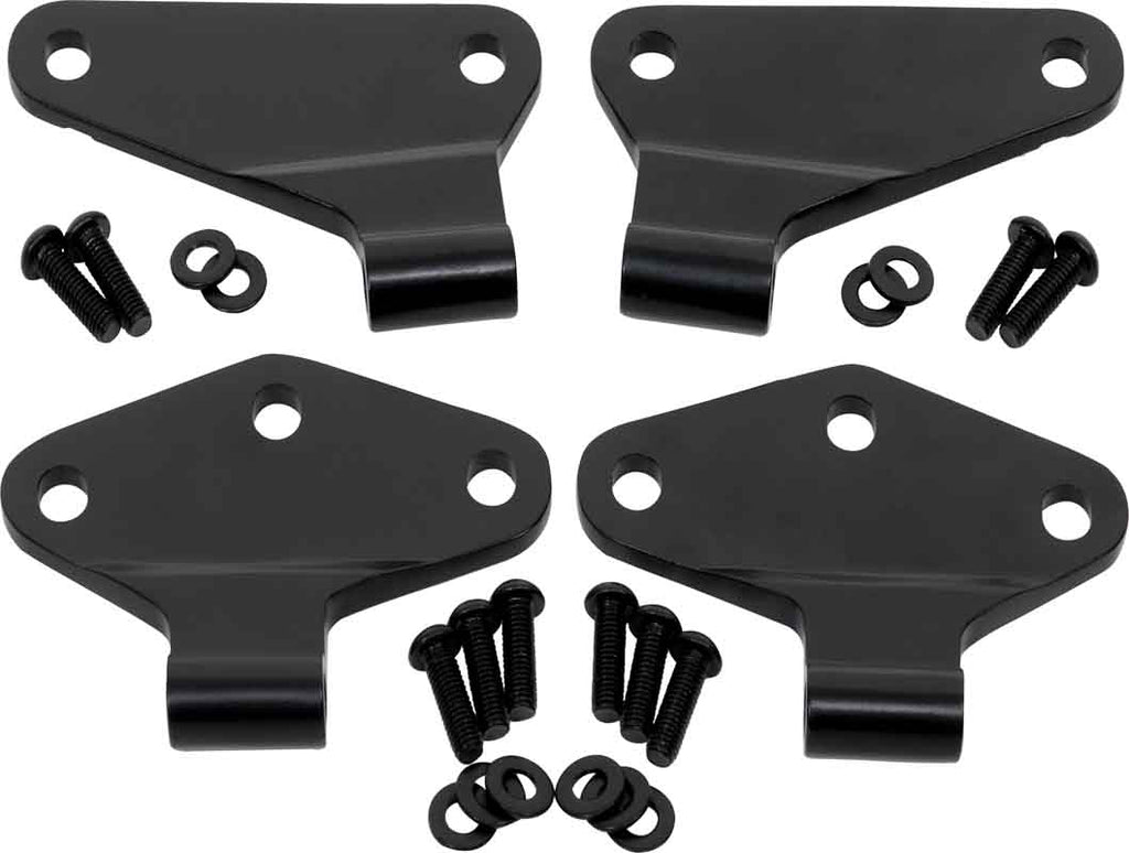 Kentrol T-304 stainless steel hinges for Jeep Wrangler JK, showcasing the gloss black powder coat.