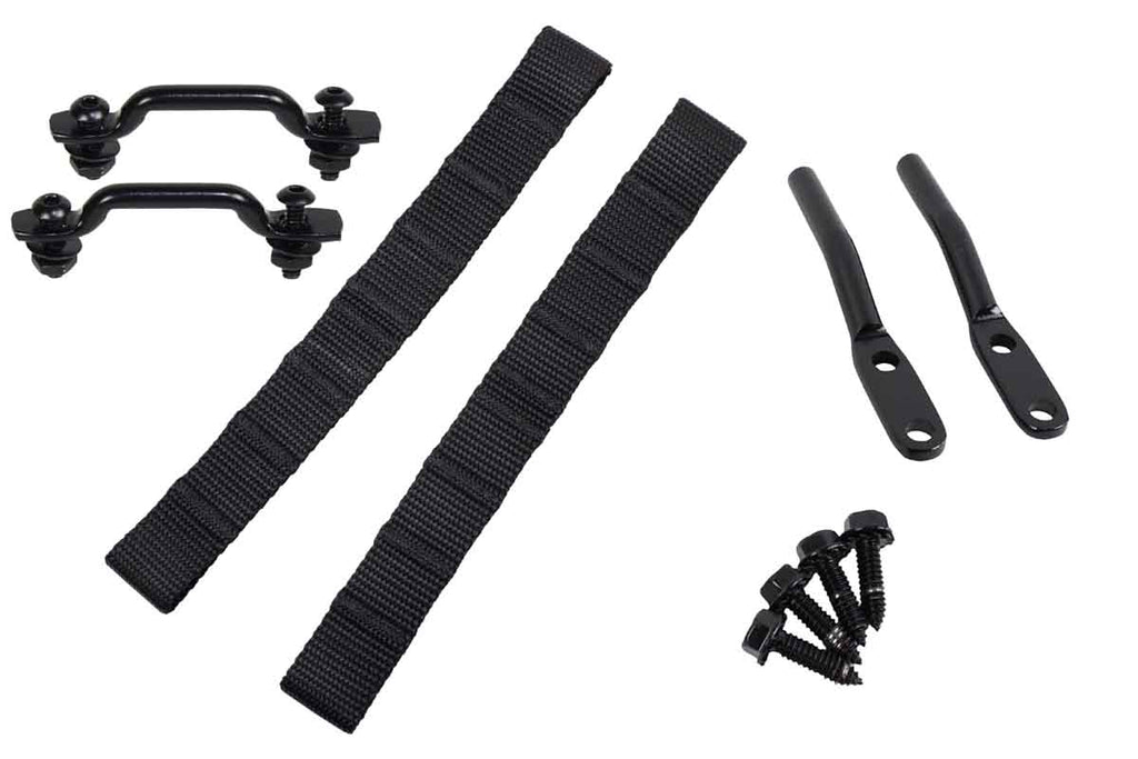 Black Powder Coated Door Strap Kit - CJ/YJ Fits CJ & YJ Wranglers - 1976 - 1995 Black Powder Coated Stainless