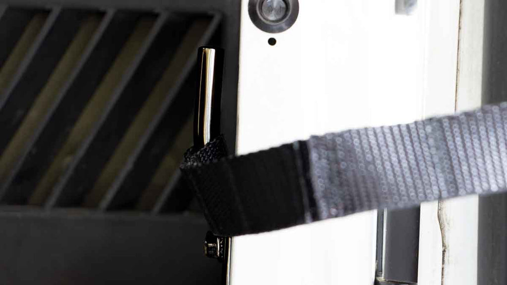 Additional close-up shot of the Kentrol Door Strap Kit for 1997-2006 Jeep Wrangler 50724 installed to the vehicle
