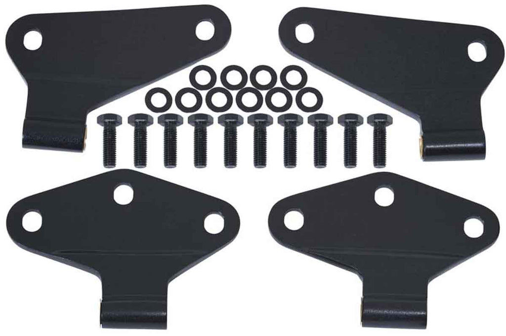 Kentrol T-304 stainless steel hinges for Jeep Wrangler JK, showcasing the textured black powder coat finish.