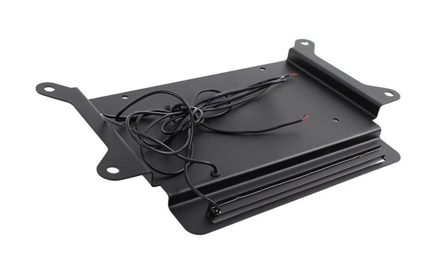 Kentrol back side license plate mount with integrated LED, designed for 2007-2018 Jeep Wrangler JK and Unlimited JKU,  includes all necessary installation hardware
