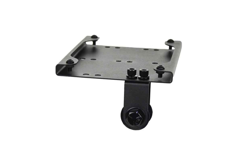 Flat angle, side view of Kentrol Shackle Mounted License Plate Bracket 80706
