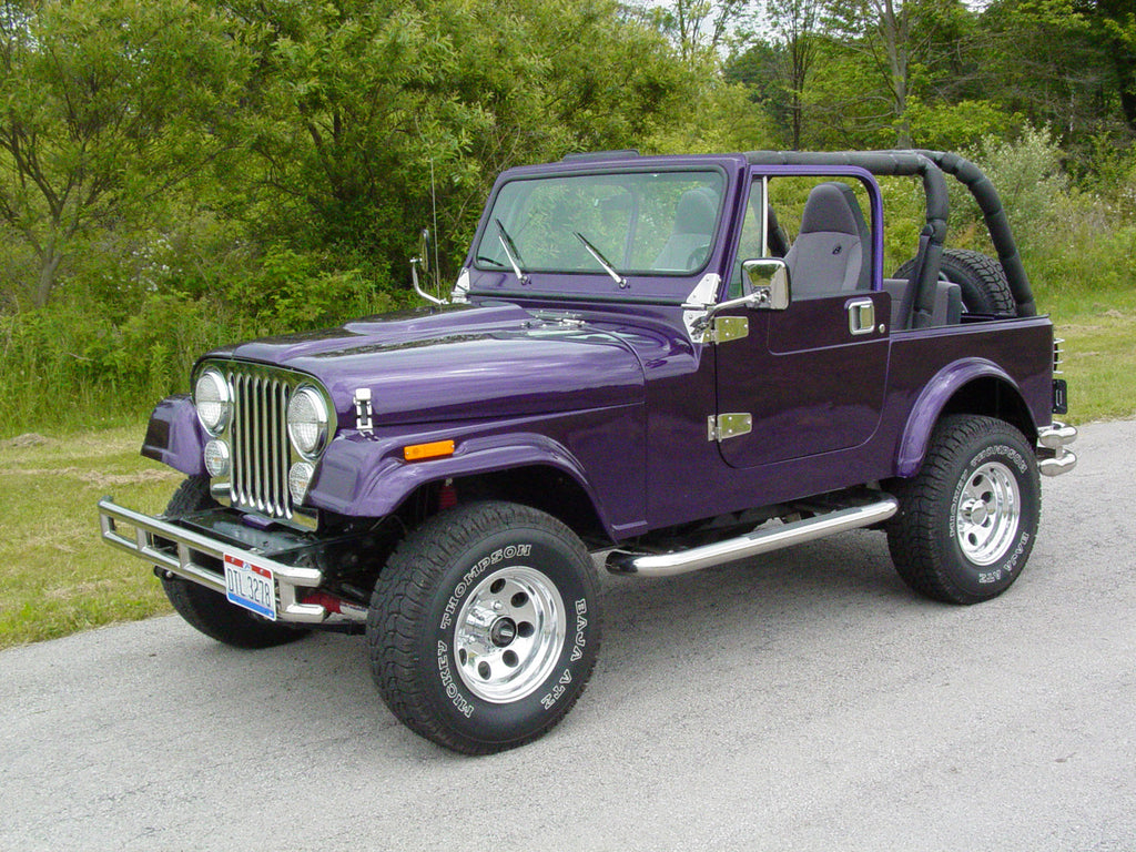 Side view of the Kentrol Rocker Guards For 1976-1986 Jeep CJ7 30414 installed to the vehicle