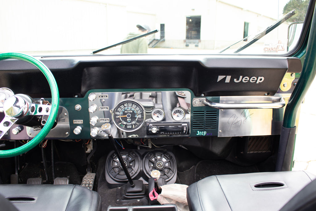 Kentrol Mesh Guard Set for 1976-1986 Jeep CJ 30465 installed to the dashboard